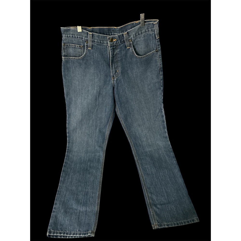 Carhartt Mens 101496-420 Straight Traditional Fit Blue Denim Jeans 33x30